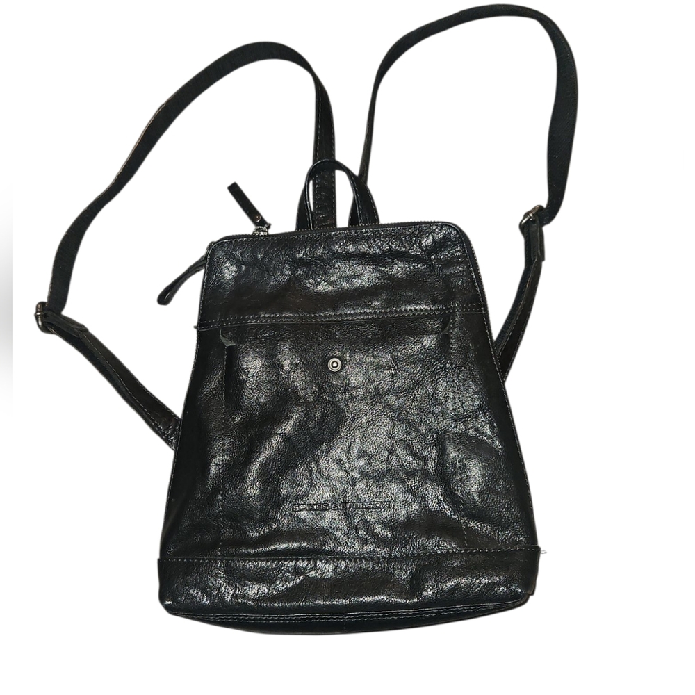 Spikes&Sparrow Black Leather Backpack
